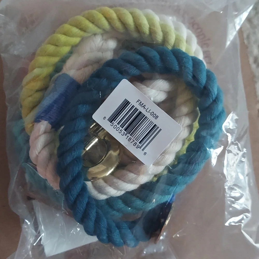 New hand dyed Marine-grade rope pet leash Brass Hardware